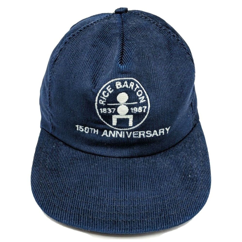 RICE BARTON CORPORATION hat vintage corduroy cap USA Made 150th Anniversary